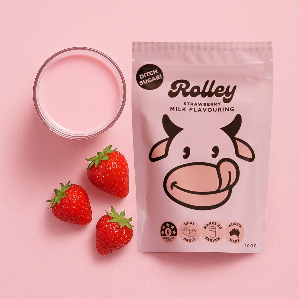Rolley Strawberry Milk Flavouring – 100g