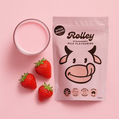 Rolley Strawberry Milk Flavouring – 100g
